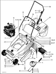 Hayter Hobby 16 Push - 201 (201-043001 - 201-076500) - Mainframe Assembly01