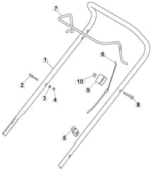 HP164 - 2019-2021 - 297411048/MC - Mountfield Rotary Mower Upper Handle Diagram