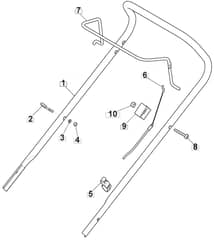 HP164 - 2017-2019 - 297411048/WX - Mountfield Rotary Mower Upper Handle Diagram
