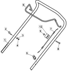 HP180 - 2015-2018 - 299174623/M15 - Mountfield Rotary Mower Upper Handle Diagram