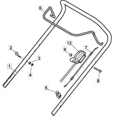 HP184 - 2010-2013 - 299174643/SF - Mountfield Rotary Mower Upper Handle Diagram