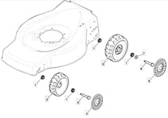 HP185 - 2015-2019 - 299164623/SF - Mountfield Rotary Mower Wheels Diagram
