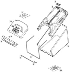 HP185 - 2019-2022 - 2L0481023/MC - Mountfield Rotary Mower Grass Bag Diagram