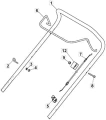 HP185 - 2022 - 2L0481043/MC - Mountfield Rotary Mower Upper Handle Diagram