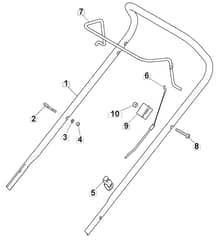 HP414 - 2017-2018 - 297411243/BQ - Mountfield Rotary Mower Upper Handle Diagram