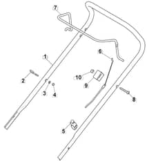 HP41 - 2021 - 297411043/MC - Mountfield Rotary Mower Upper Handle Diagram