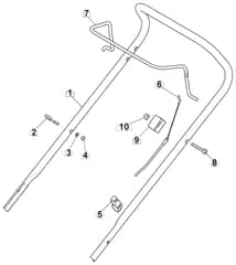 HP41 - 2017-2020 - 297411048/M17 - Mountfield Rotary Mower Upper Handle Diagram