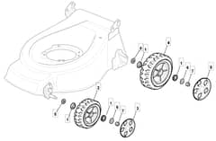 HP425 - 2011-2013 - 294434038/M10 - Mountfield Rotary Mower Wheels Diagram