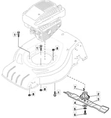 HP425 - 2012-2013 - 295431038/M12 - Mountfield Rotary Mower Blade Diagram