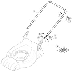 HP425 - 2012-2013 - 295431038/M12 - Mountfield Rotary Mower Lower Handle Diagram