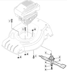 HP425 - 2014 - 295431038/M14 - Mountfield Rotary Mower Blade Diagram