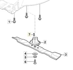 HP425 - 2019-2021 - 2L0431038/M19 - Mountfield Rotary Mower Blade Diagram