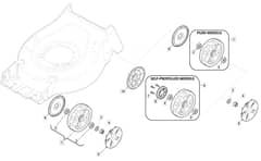 HP425 - 2019-2021 - 2L0431038/M19 - Mountfield Rotary Mower Wheels Diagram