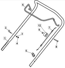 HP42 H - 2016-2017 - 295441038/BQ - Mountfield Rotary Mower Upper Handle Diagram