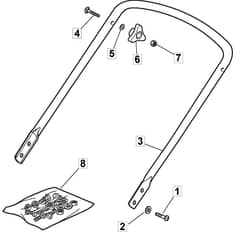 HP454 - 2016-2018 - 299024643/BQ - Mountfield Rotary Mower Lower Handle Diagram