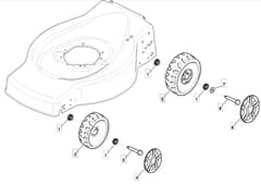 HP454 - 2016-2018 - 299024643/BQ - Mountfield Rotary Mower Wheels Diagram