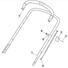 HP454 - 2010-2012 - 299174643/BQ - Mountfield Rotary Mower Upper Handle Diagram