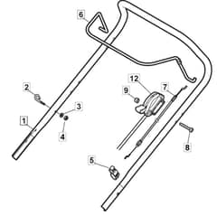 HP454 - 2013-2014 - 299194643/BQ - Mountfield Rotary Mower Upper Handle Diagram