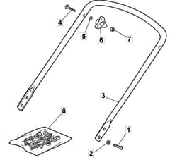 HP45 - 2017-2020 - 299174648/M17 - Mountfield Rotary Mower Lower Handle Diagram