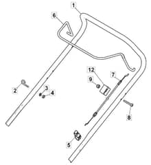 HP45 - 2020-2022 - 2L0481048/AMZ - Mountfield Rotary Mower Upper Handle Diagram