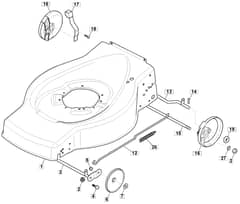 HP45 H - 2016-2017 - 299014633/BQ - Mountfield Rotary Mower Height Adjusting Diagram