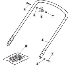 HP45 H - 2016-2017 - 299014633/BQ - Mountfield Rotary Mower Lower Handle Diagram