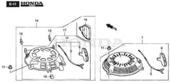 HP45 H - 2016-2017 - 299014633/BQ - Mountfield Rotary Mower Recoil Starter Diagram
