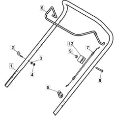 HP45 H - 2016-2017 - 299014633/BQ - Mountfield Rotary Mower Upper Handle Diagram