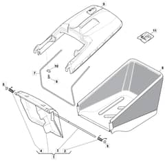 HP465 R - 2012-2013 - 299484038/M12 - Mountfield Rotary Mower Grass Bag Diagram