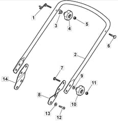 HP470 - 2007 - 299174628/BQ - Mountfield Rotary Mower Lower Handle Diagram