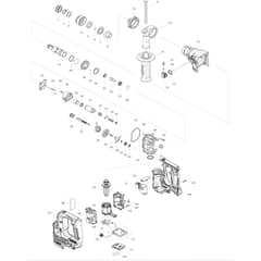 Makita HR166D - 16mm Cordless Rotary Hammer - Power Tool Diagram
