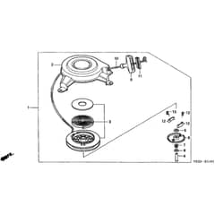 Honda HRB215K4 - SXC/A - MZBA 6424487-9999999 Recoil Starter Diagram