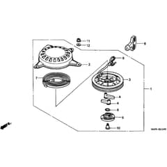 Honda HRB423K1 - SDE - MZBC 8100001- Recoil Starter Diagram