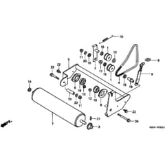 Honda HRB423K1 - SQE - MZBC 8100001- Rear Wheel Diagram