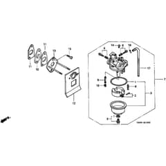Honda HRB423K1 - SXE - MZBC 8100001- Carburettor Diagram