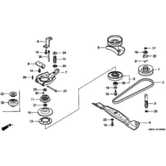 Honda HRB475K1 - HXE - MZAZ 8100001-8199999 Brake Arm/Rotary Blade Diagram