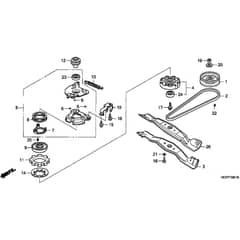Honda HRB475K2 - QME - MZAZ 8200001-8299999 Pulley/Rotary Blade Diagram (ser no. 8239641 +)
