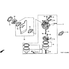 Honda HRB476C1 - QXEE - MZCD 1000001-9999999 Carburettor Diagram