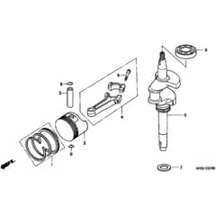 Honda HRD535 - HXE - MZBM 8000001-8099999 Piston/Crankshaft Diagram