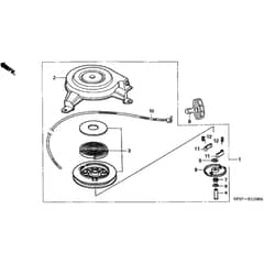 Honda HRD535K2 - QME - MZBM 8200001-9999999 Recoil Starter Diagram