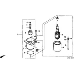 Honda HRD536 - HME - MZBL 8000001-8099999 Starter Motor Diagram