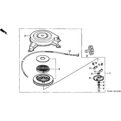 Honda HRH536K2 - HXE - MZBU 8200001-9999999 Recoil Starter Diagram