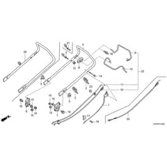 Honda HRS536C2-SDE -  Handle Pipe, Throttle Lever Diagram