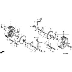 Honda HRX537C2 - HZEA - MAGA 1700001- Rear Wheel Diagram