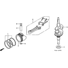 Honda HRZ536C2-TDEA -  Crankshaft, Piston Diagram