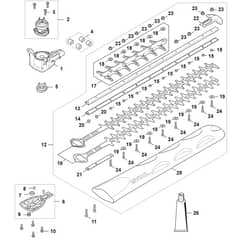 Stihl HSA100.1 - Gear Head, Electric Motor, Cutter Bar - Parts Diagram