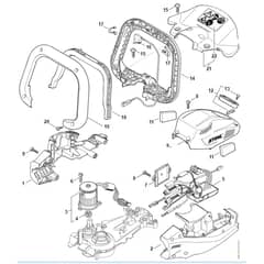 Stihl HSA130R - Motor Housing, Electronic Module - Parts Diagram