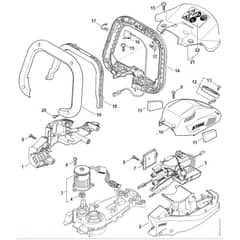 Stihl HSA130T - Motor Housing, Electronic Module - Parts Diagram
