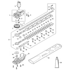 Stihl HSA50.1 - Gear Head, Electric Motor, Cutter Bar - Parts Diagram