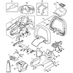 Stihl HSA56 - Motor Housing, Electronic Module - Parts Diagram